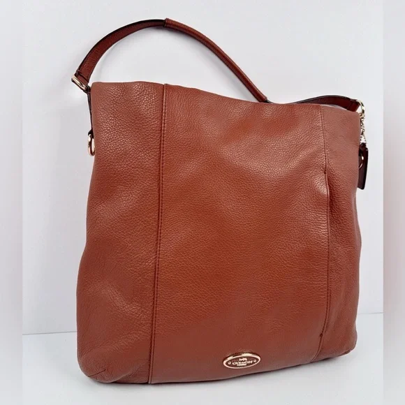 Coach Madison Isabelle Bag Tote Pebbled Leather Purse Brown Boho